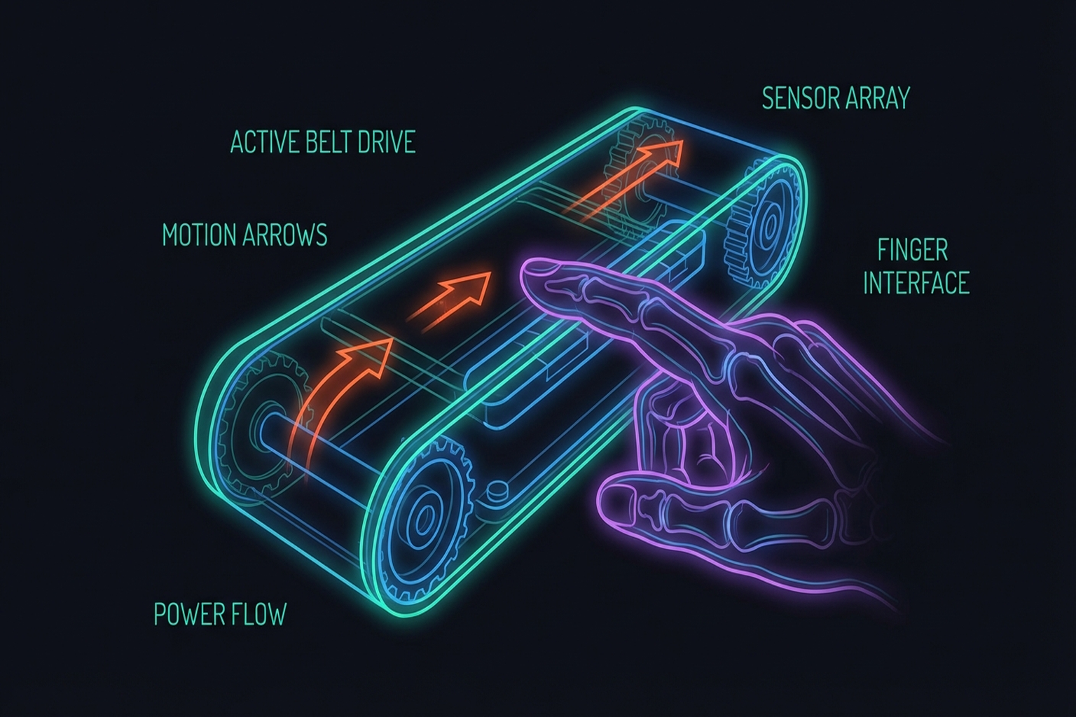 Figure 5.3: Active belt surface operating principle.