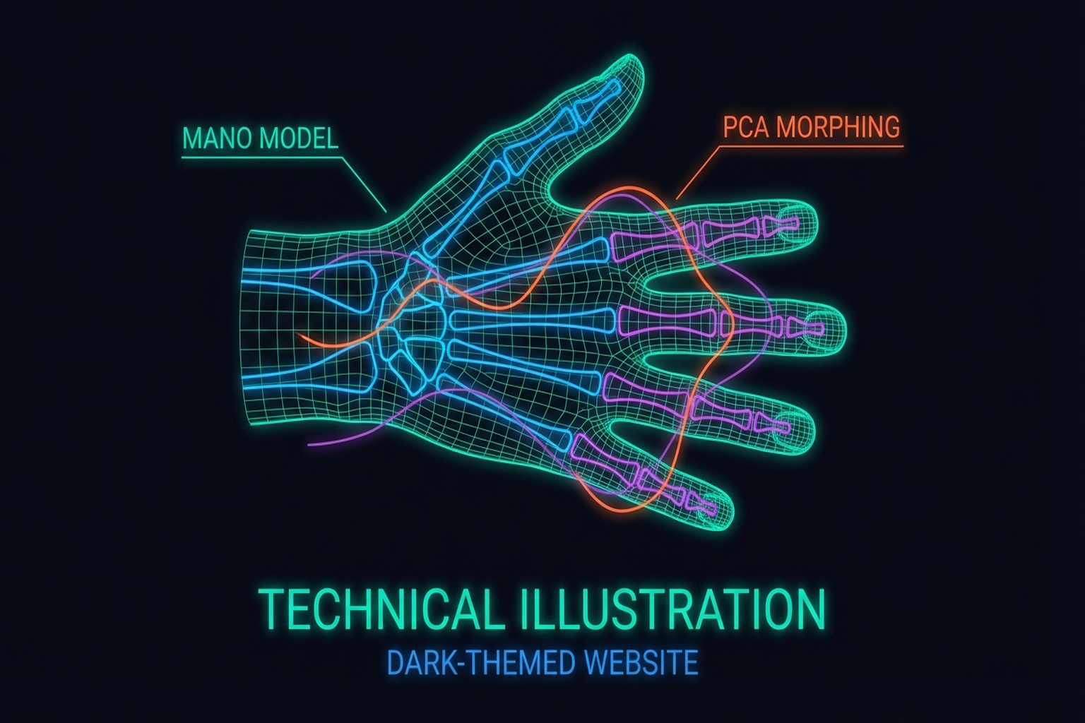 Figure 6.1: MANO hand model. Source: Romero et al. (2017).